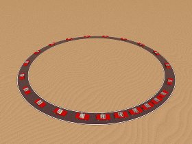 Simulation of traffic instability on circular road